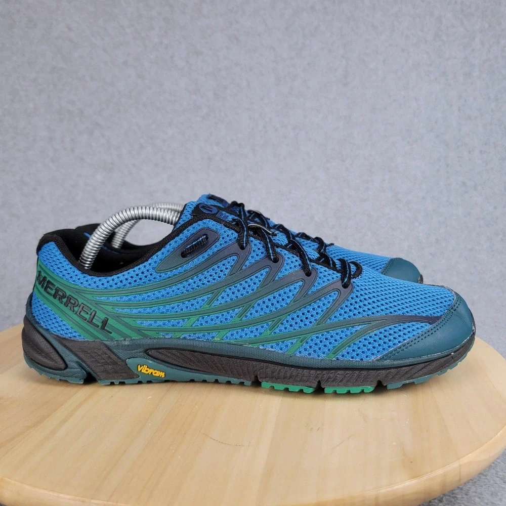 Merrell Bare Access 4 Trail Running Shoes Mens 10 Blue Vibram Zero Drop J37749 - Picture 4 of 10